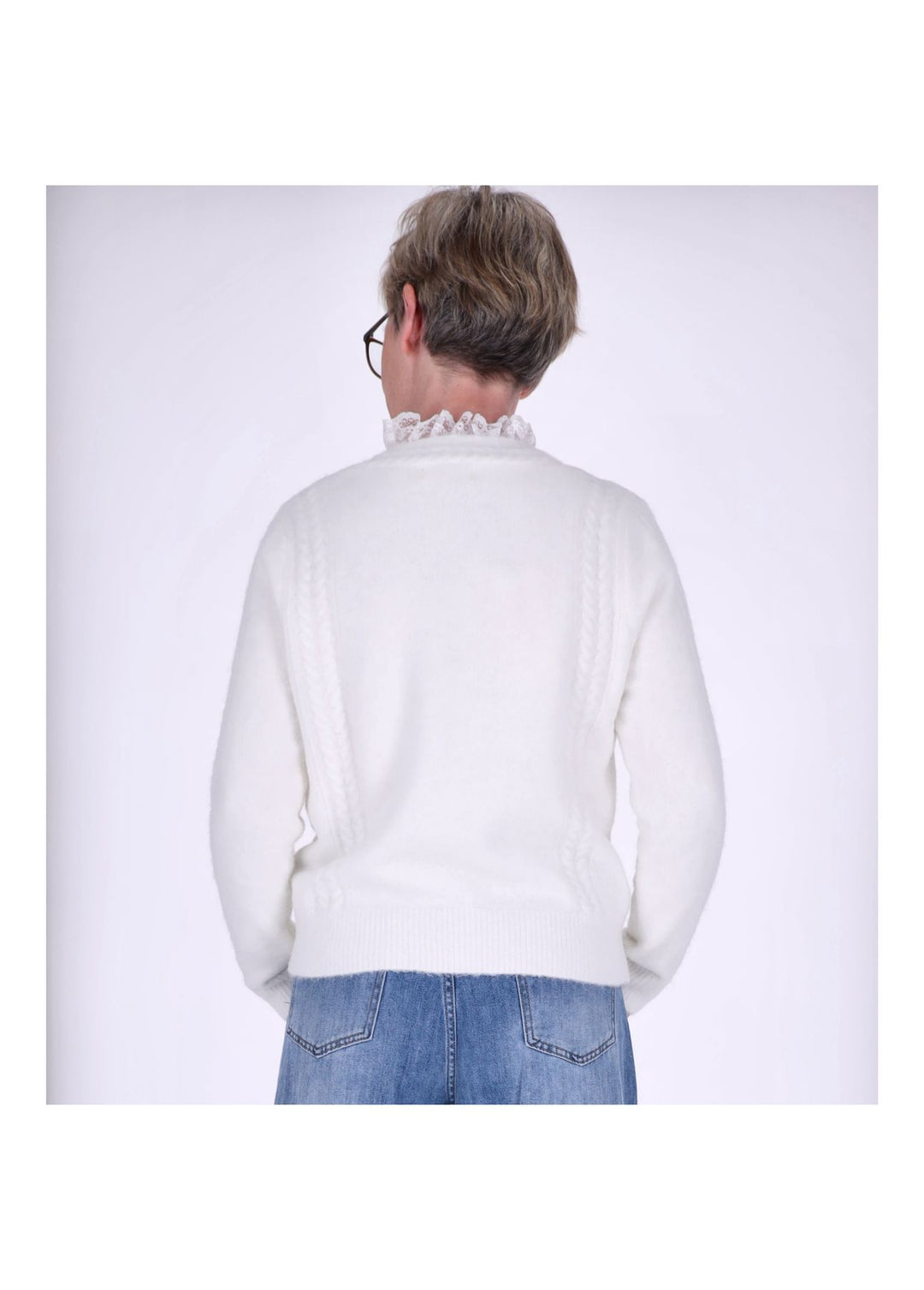 Strickjacke Damen Rüschen