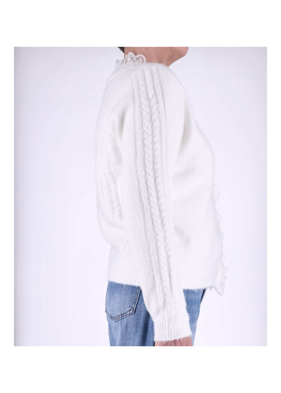 Strickjacke Damen Rüschen