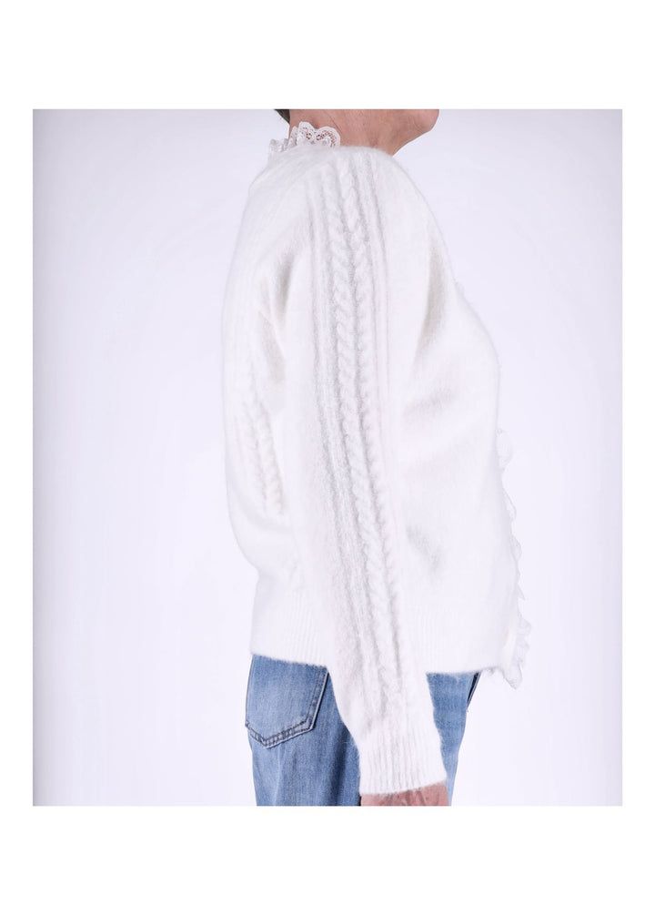 Strickjacke Damen Rüschen