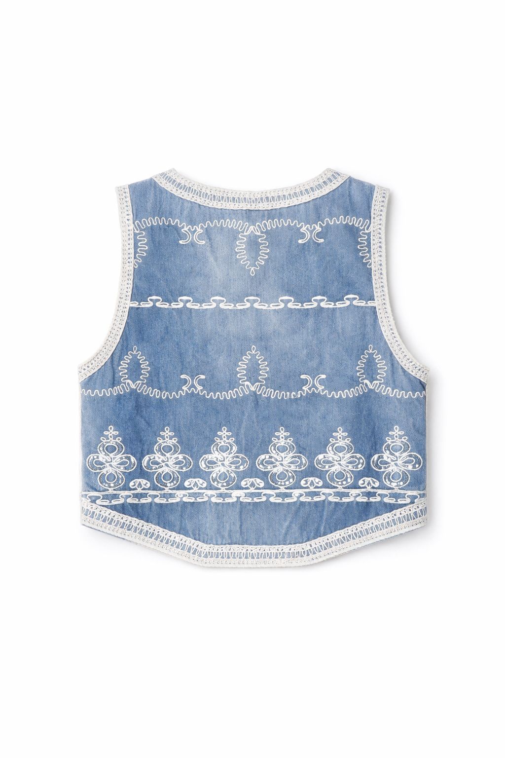 Splash of Color Jeansweste Damen Bestickt