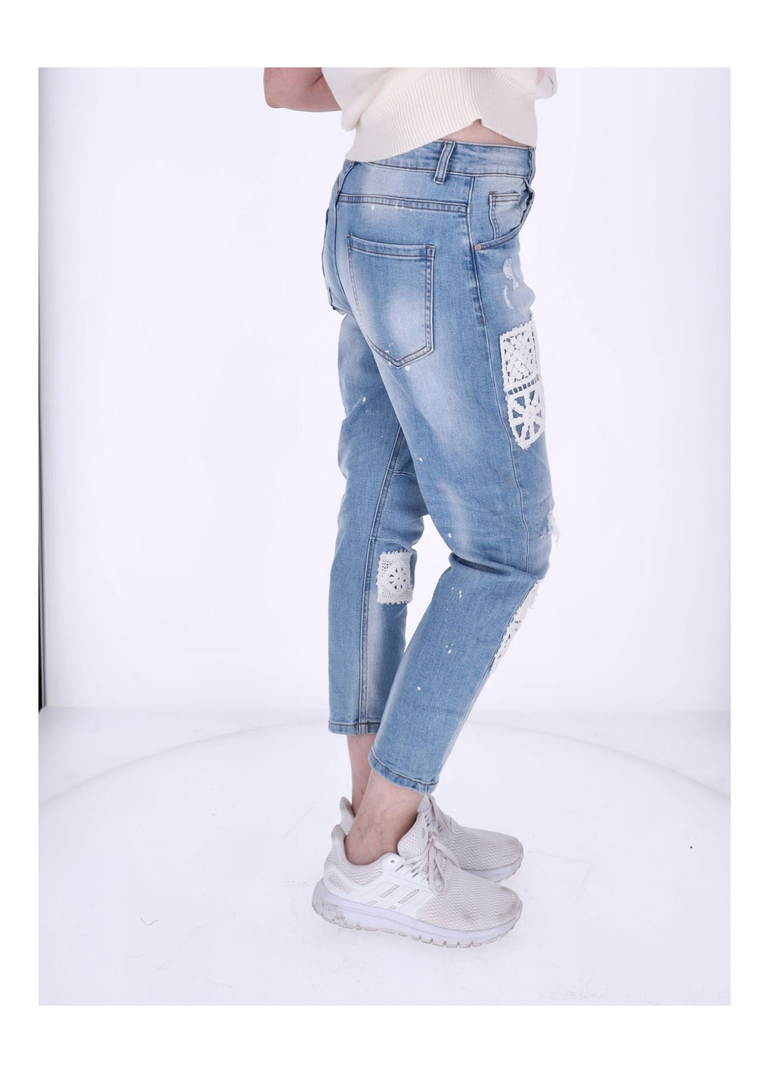 Jeans Damen Häkelaufnäher
