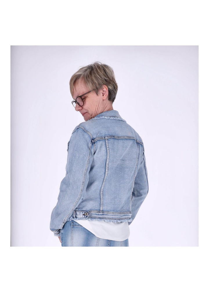 Jeansjacke Damen Häkel Aufnäher