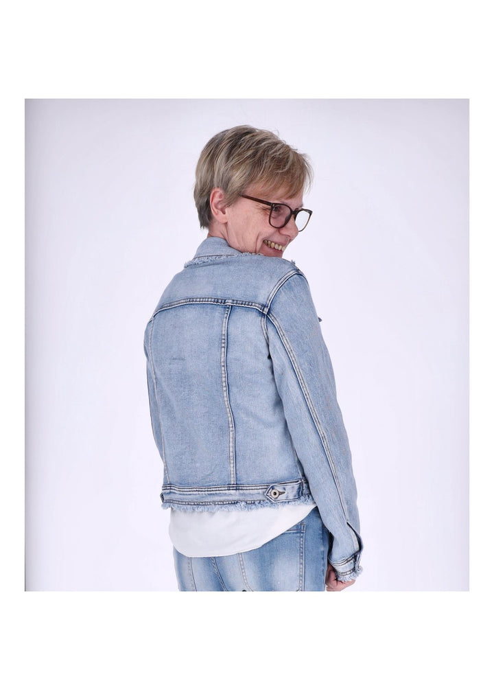 Jeansjacke Damen Häkel Aufnäher