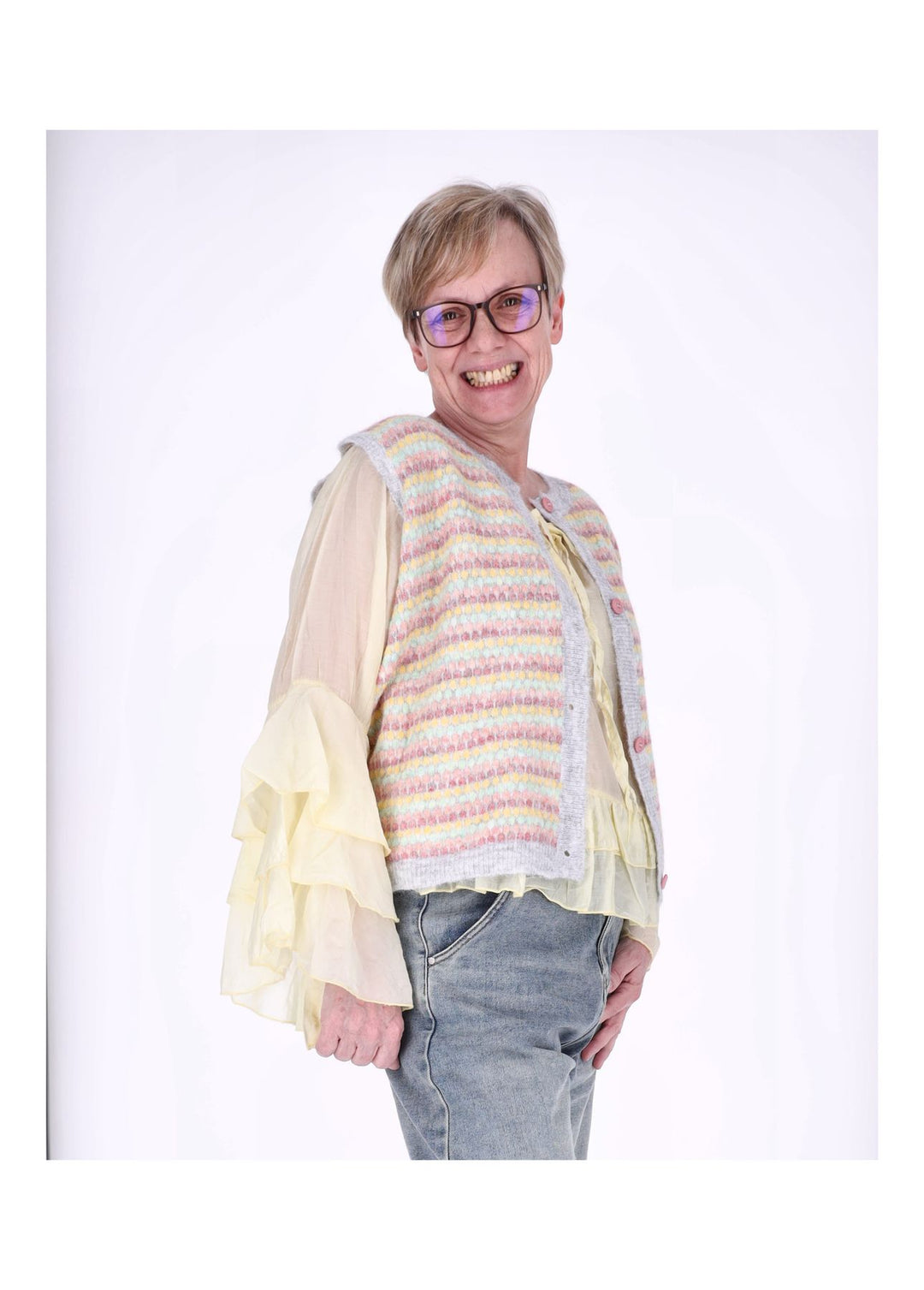 Strickweste Damen geknöpft