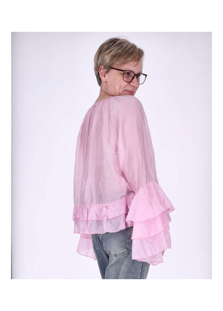 Blusenshirt Tunika Damen Trompetenarm