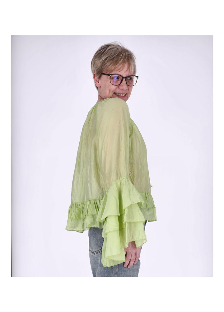 Blusenshirt Tunika Damen Trompetenarm