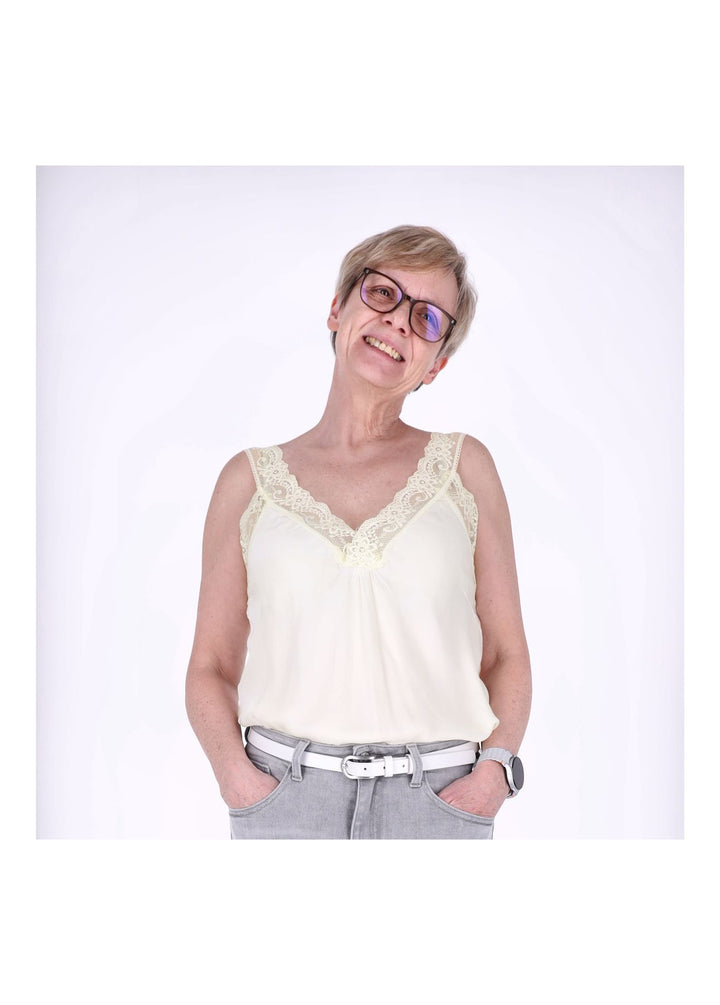 Top Damen Viscose Spitze