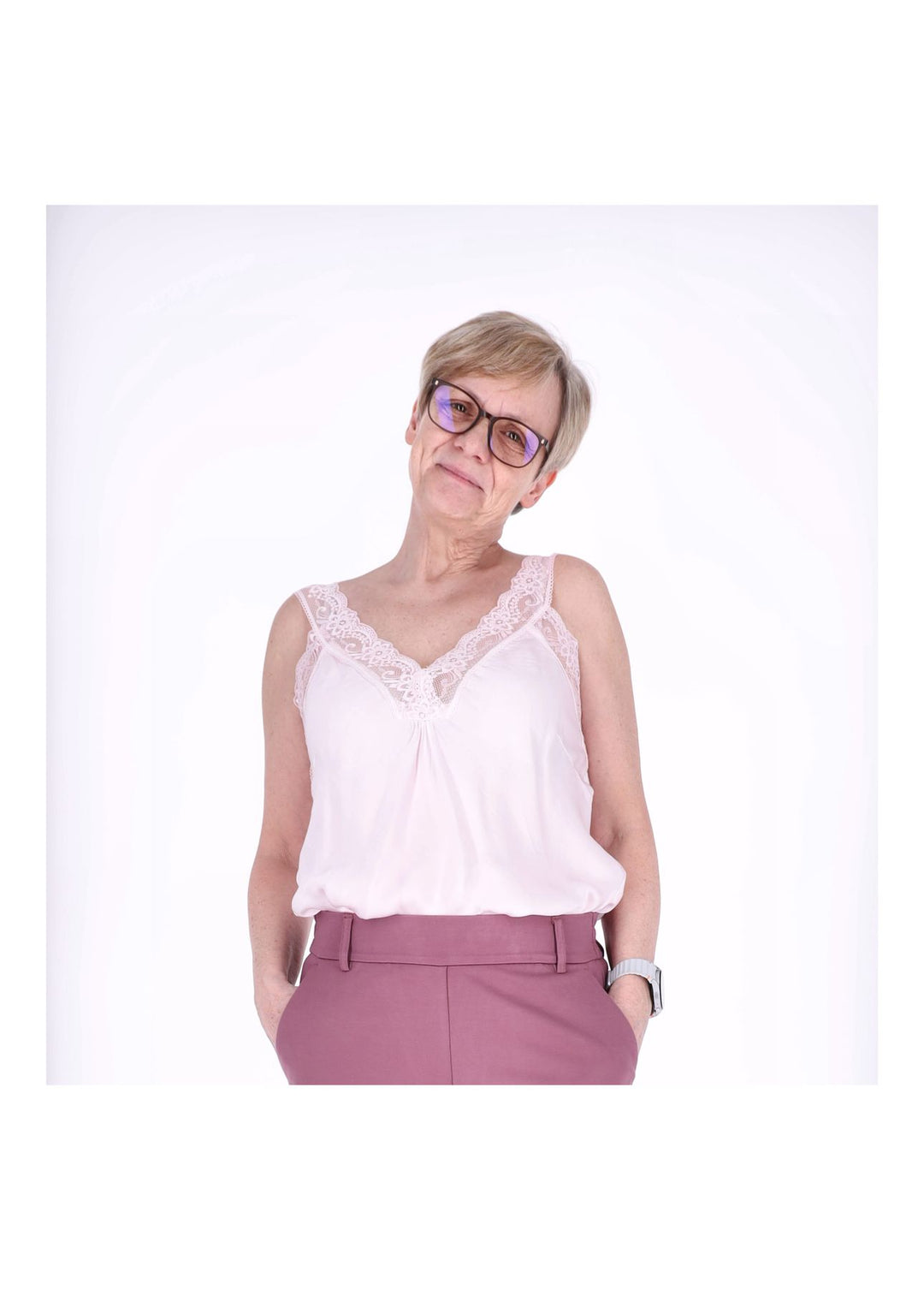 Top Damen Viscose Spitze