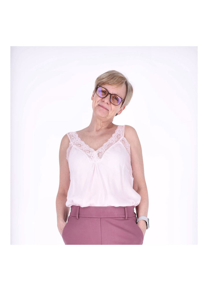 Top Damen Viscose Spitze