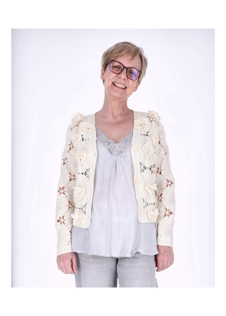 Splash of Color Strickjacke Häkel Damen