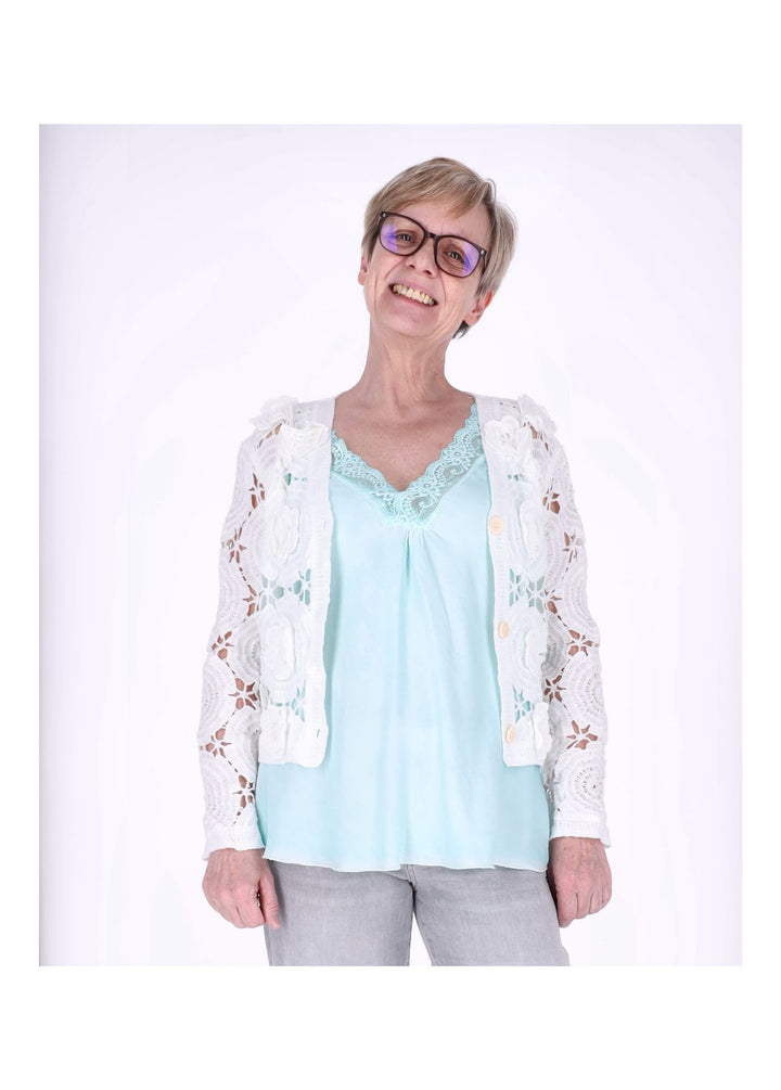 Splash of Color Strickjacke Häkel Damen