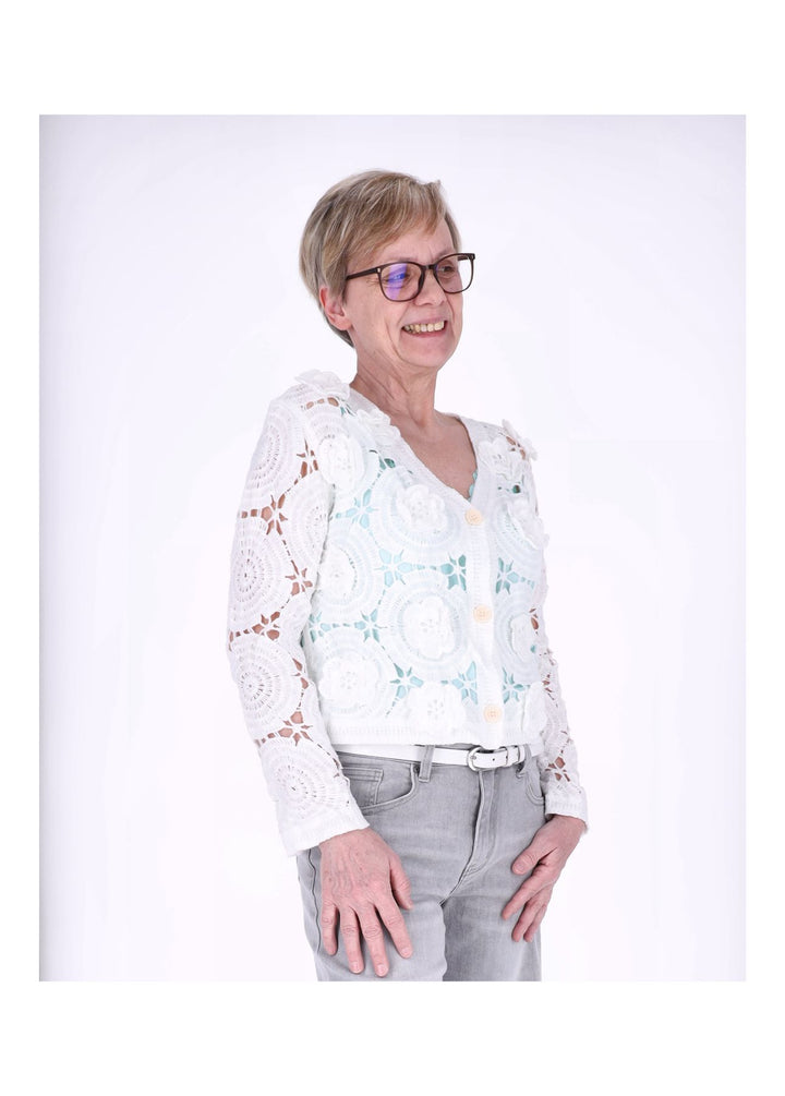 Splash of Color Strickjacke Häkel Damen