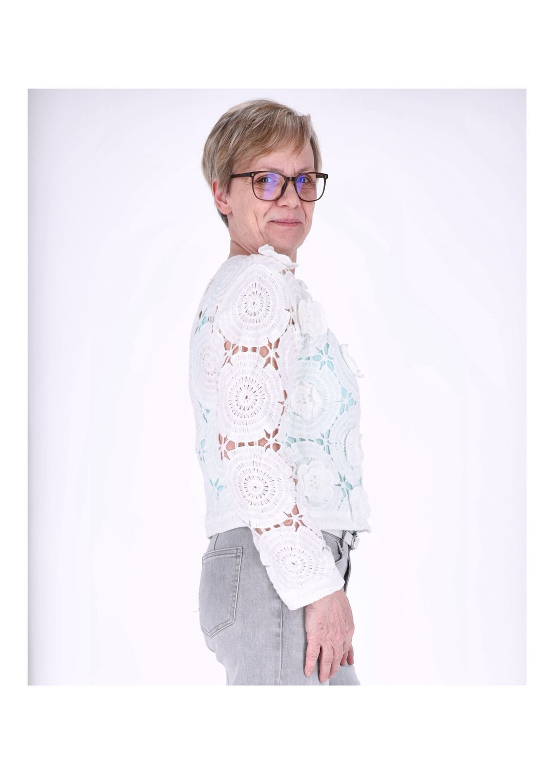 Splash of Color Strickjacke Häkel Damen