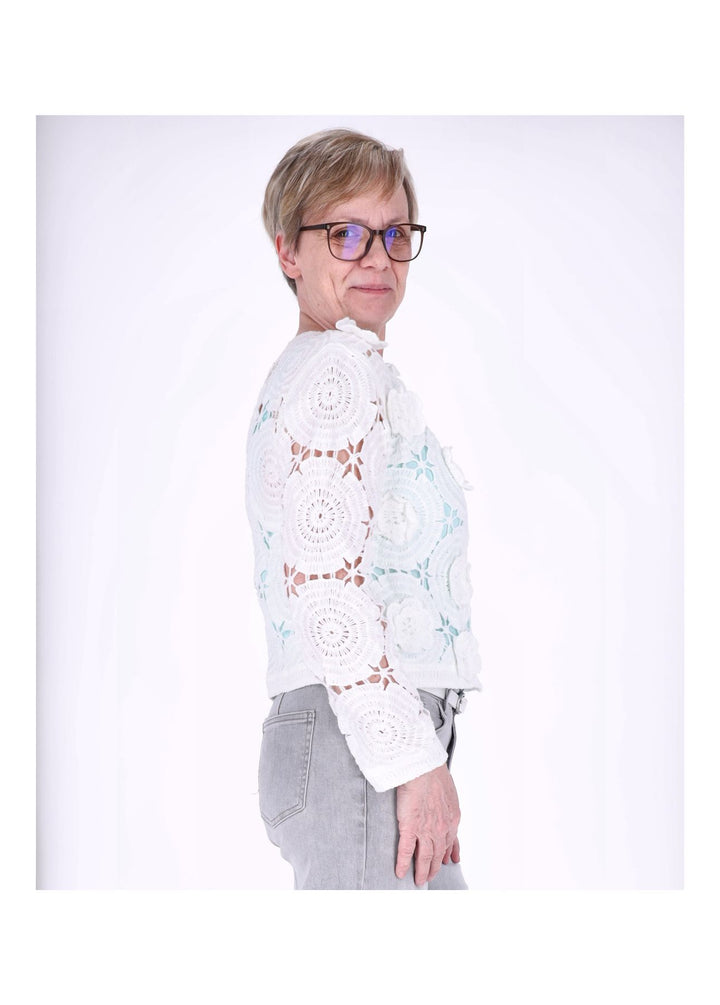 Splash of Color Strickjacke Häkel Damen