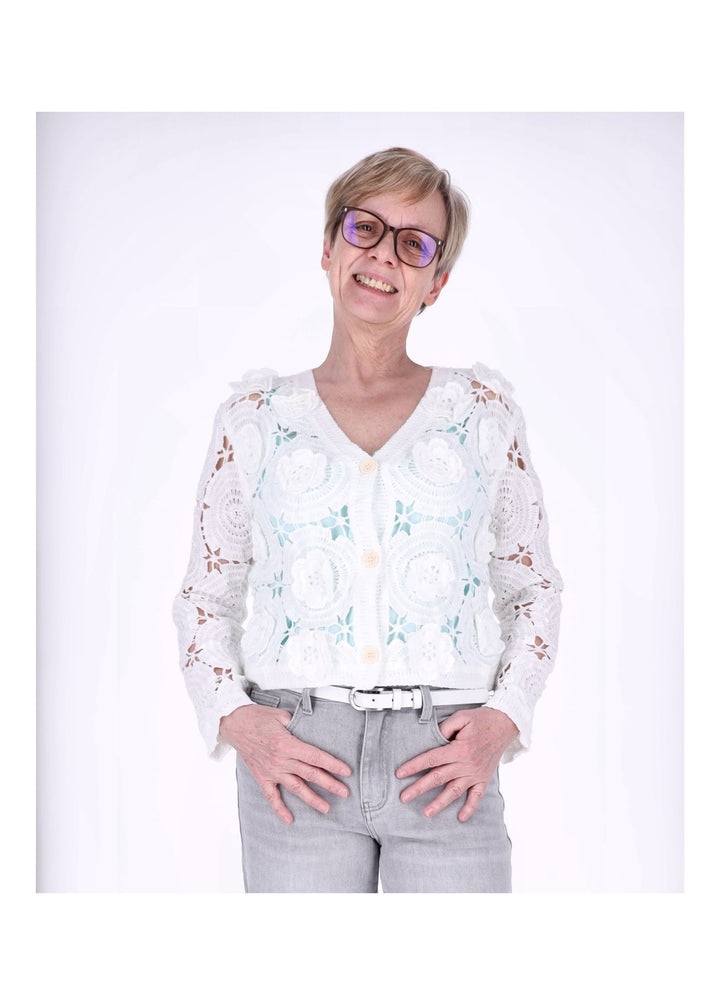 Splash of Color Strickjacke Häkel Damen