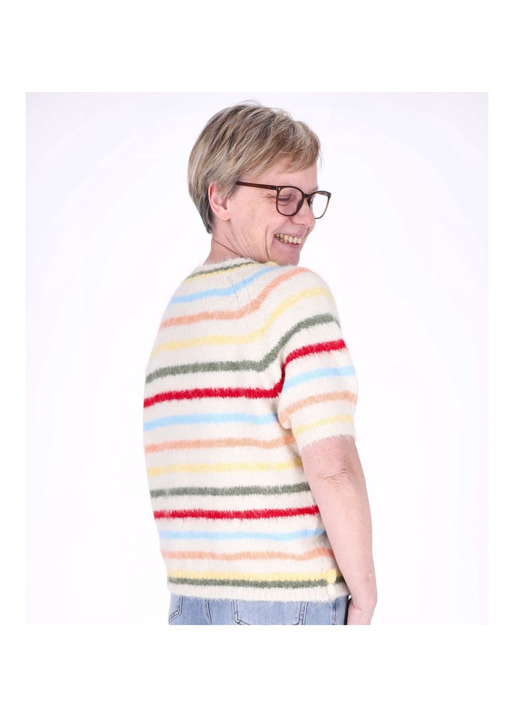 Splash of Color Damen Strick-T-Shirt Ringel