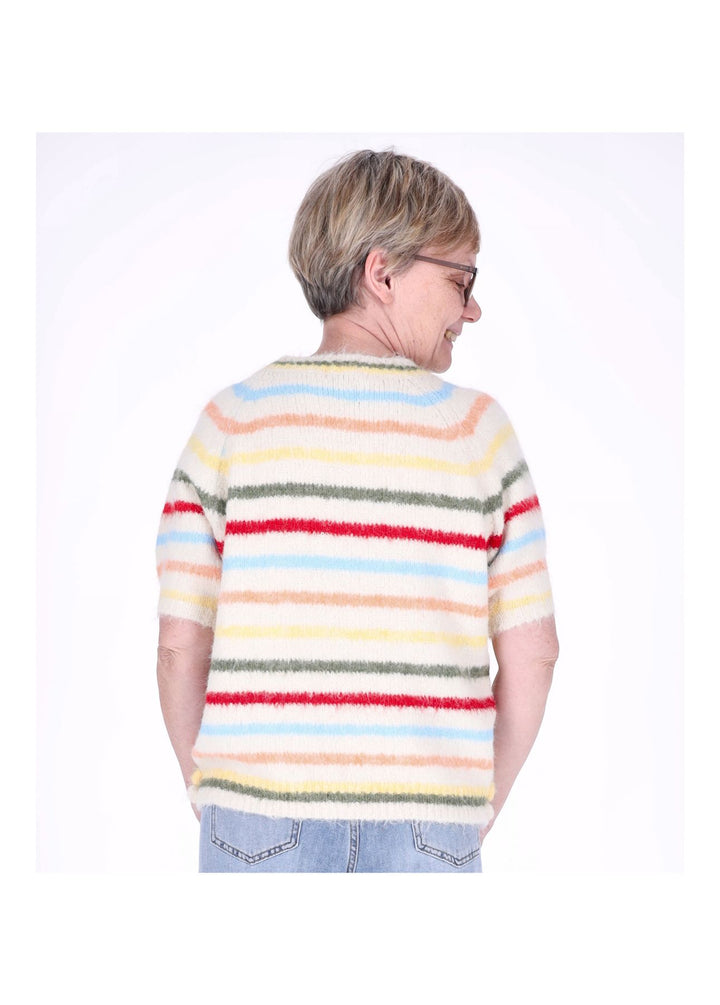Splash of Color Damen Strick-T-Shirt Ringel