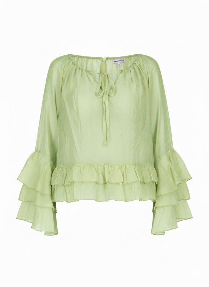 Blusenshirt Tunika Damen Trompetenarm