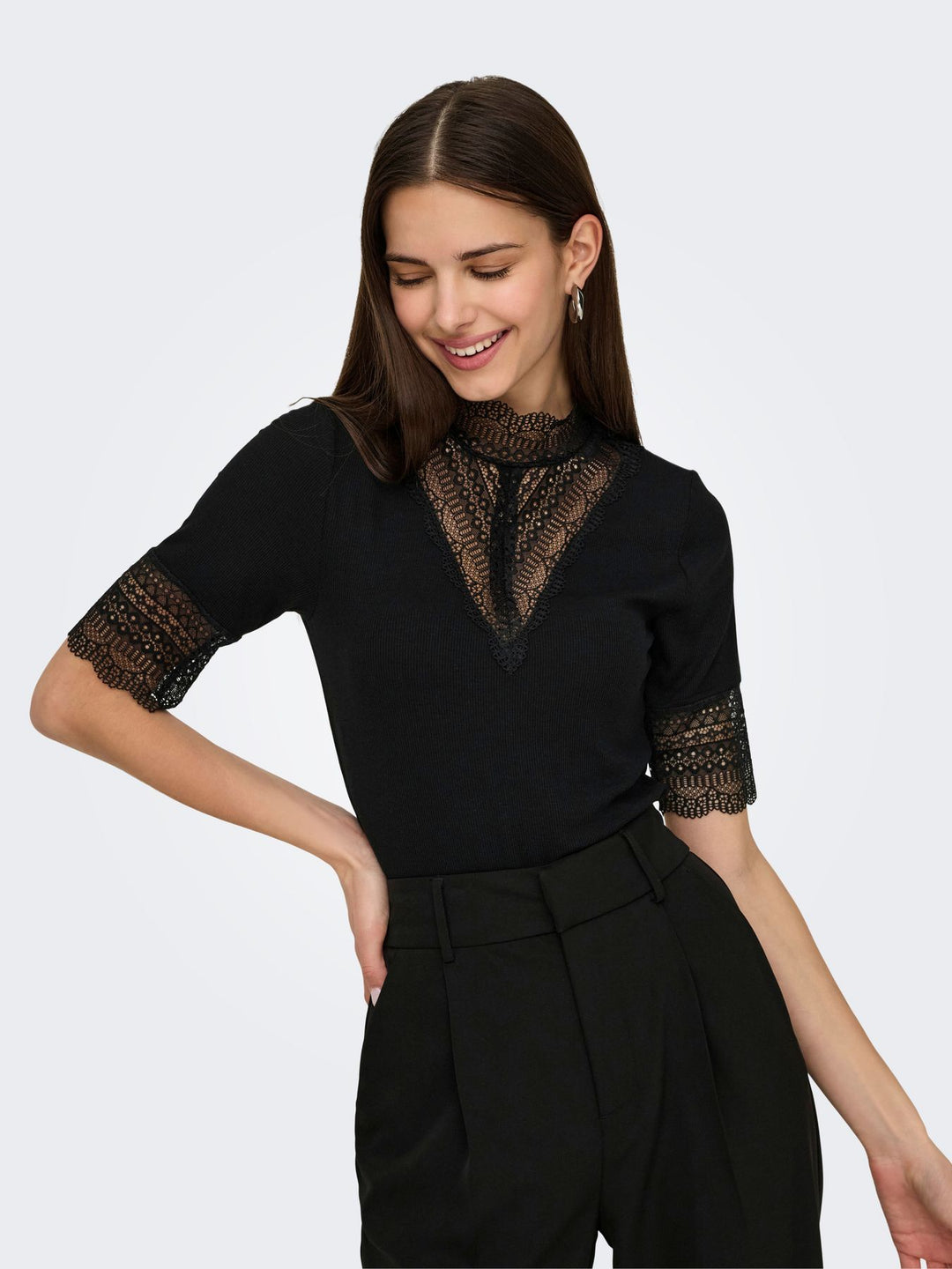 ONLY Highneck Top Kurzarm Cloud Dance