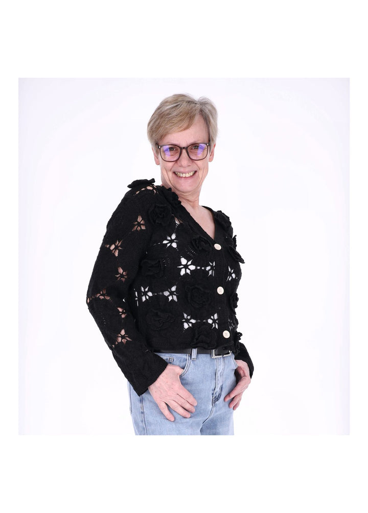 Splash of Color Strickjacke Häkel Damen