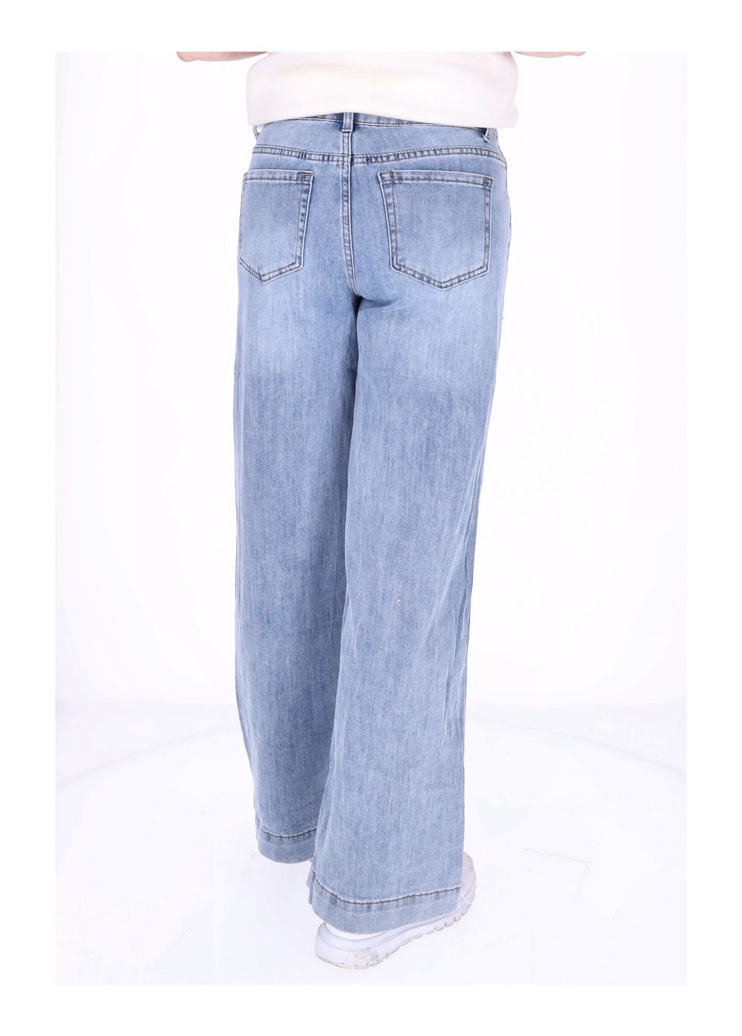 Jeans Damen Wideleg Knopfleiste