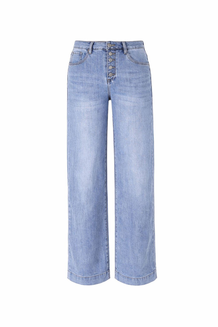 Jeans Damen Wideleg Knopfleiste