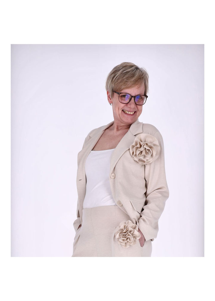 Blazer Damen Ansteckblüte