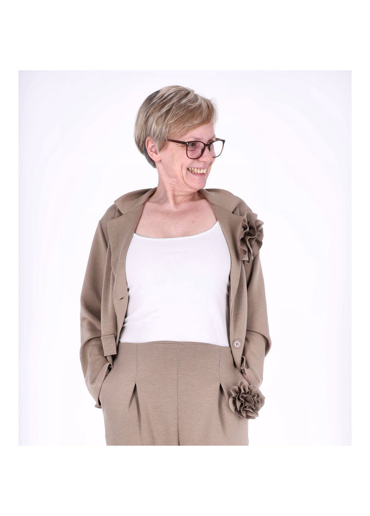 Blazer Damen Ansteckblüte