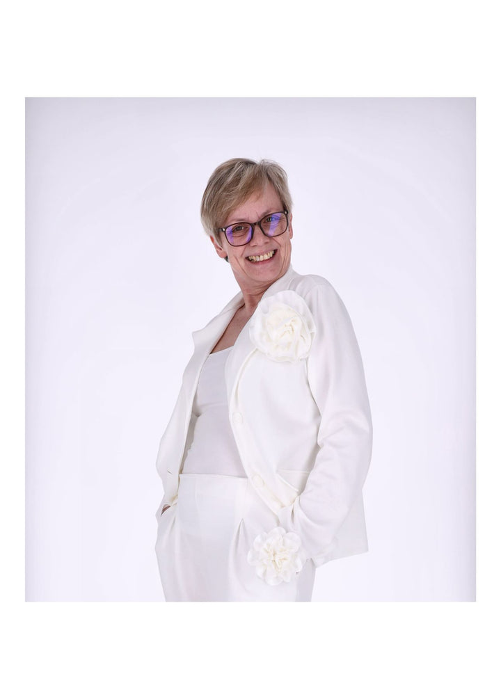 Blazer Damen Ansteckblüte