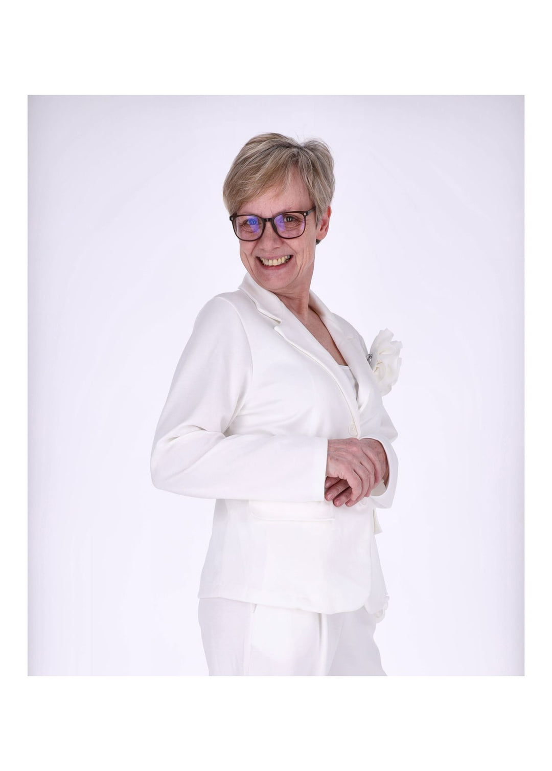 Blazer Damen Ansteckblüte