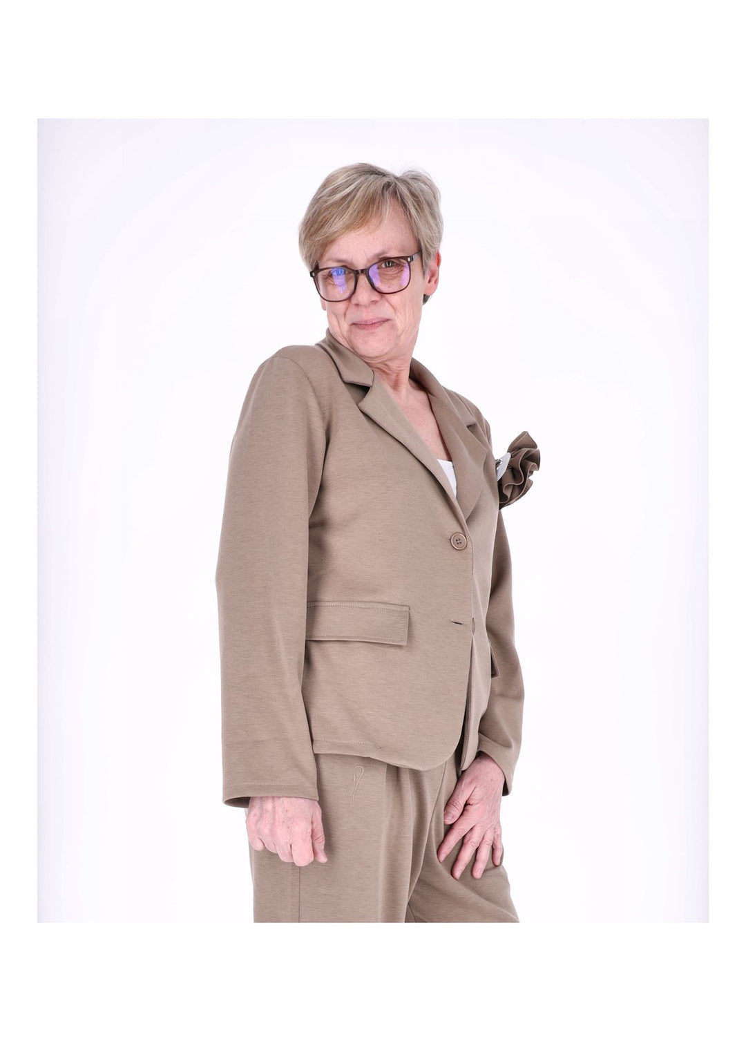 Blazer Damen Ansteckblüte