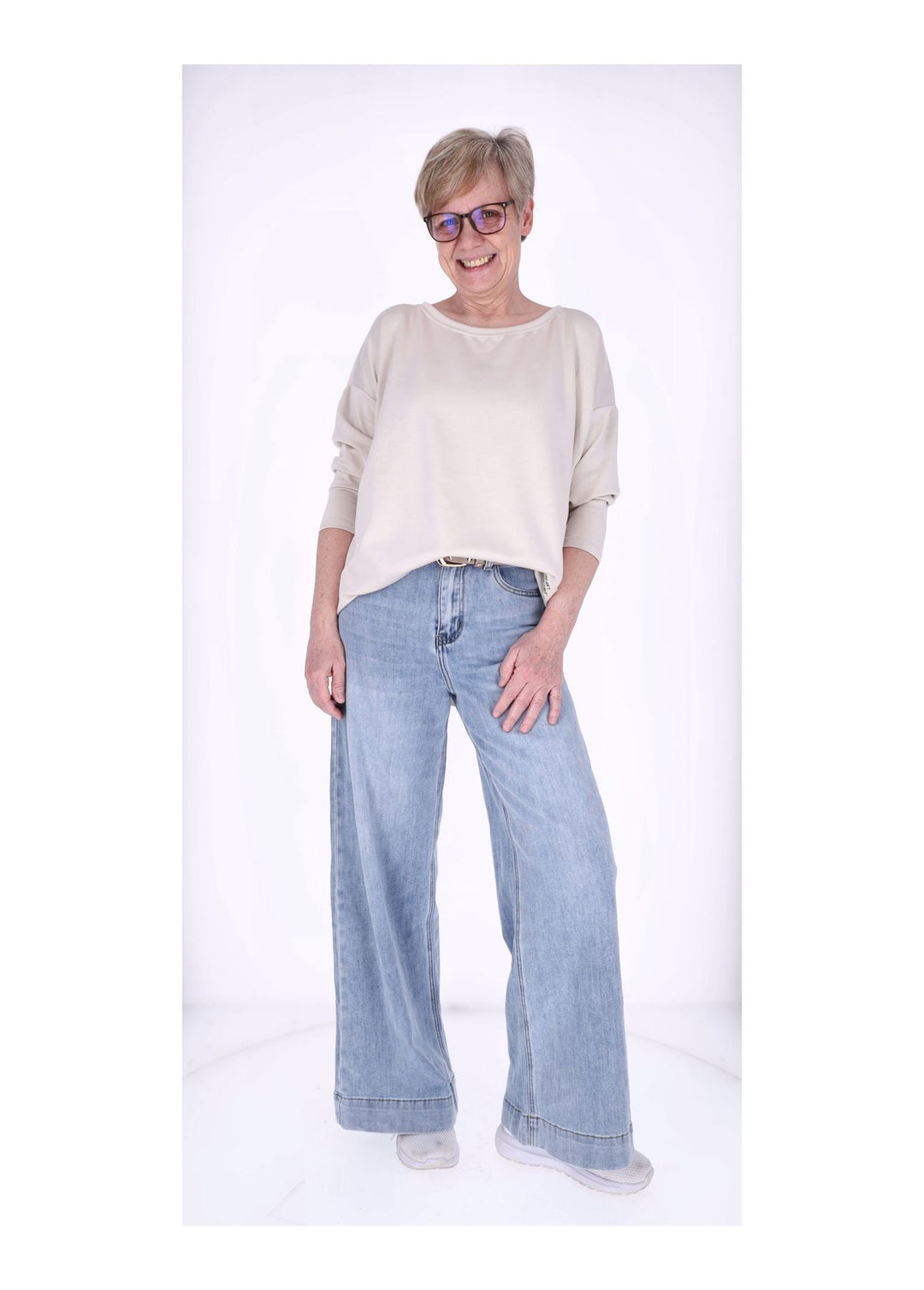 Splash of Color Longshirt Damen Oversized
