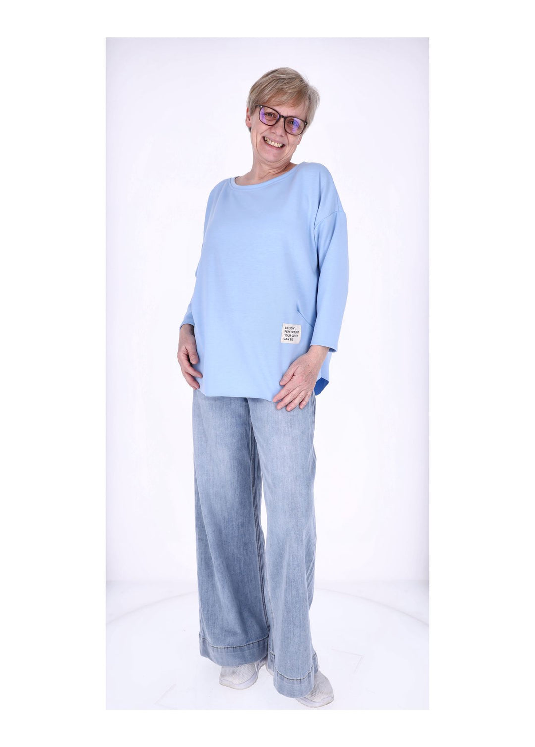 Splash of Color Longshirt Damen Oversized