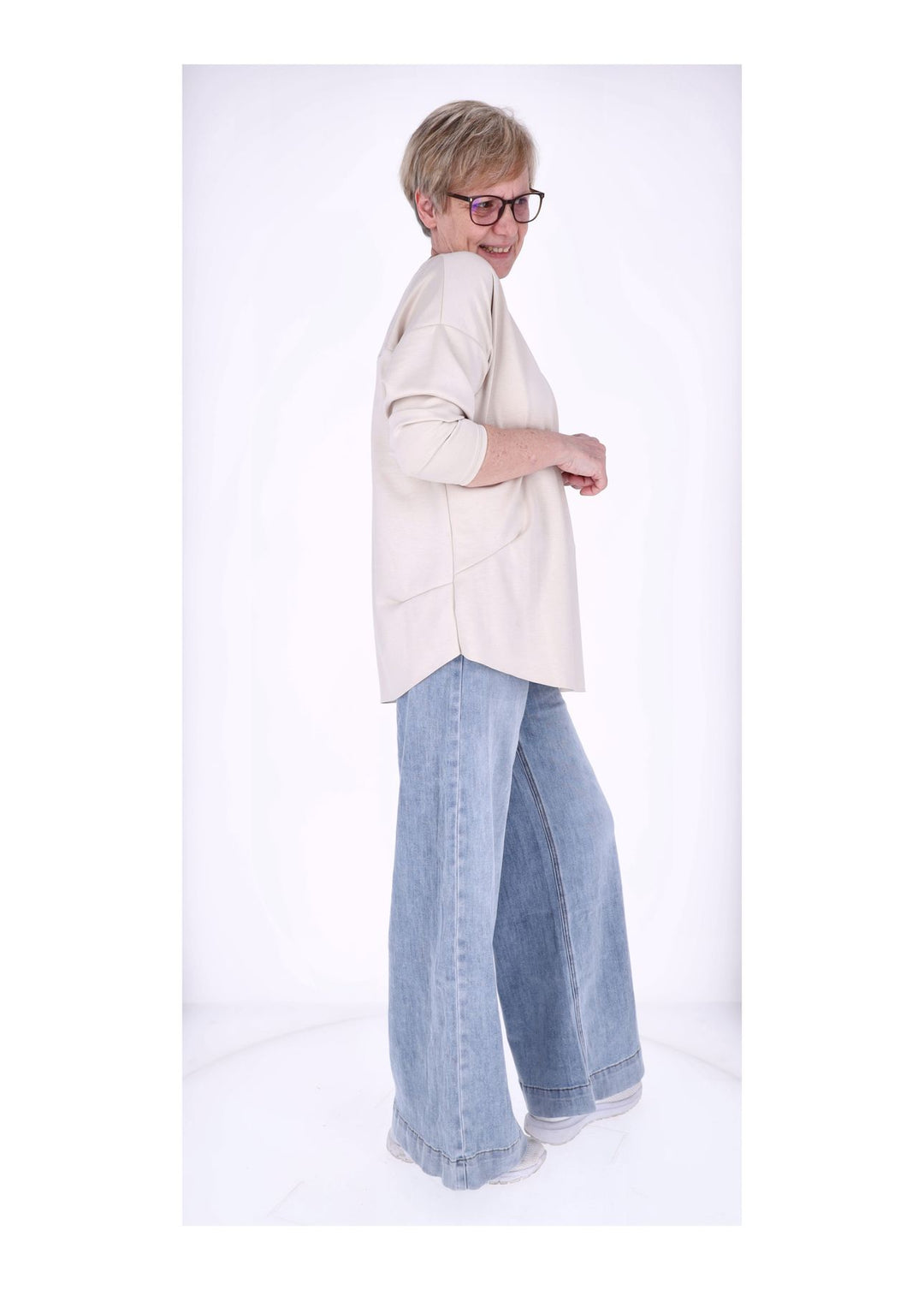 Splash of Color Longshirt Damen Oversized