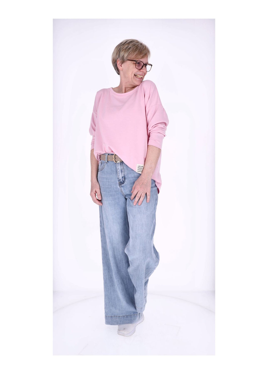 Splash of Color Longshirt Damen Oversized
