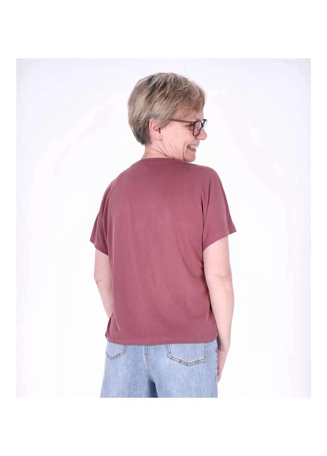 ONLY Damen T-Shirt Split Neck Kurzarm