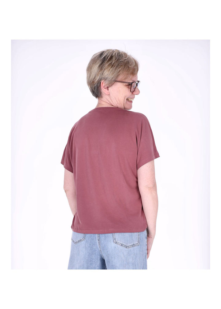 ONLY Damen T-Shirt Split Neck Kurzarm