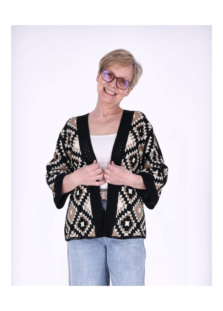 Splash of Color Strickjacke Häkel Damen