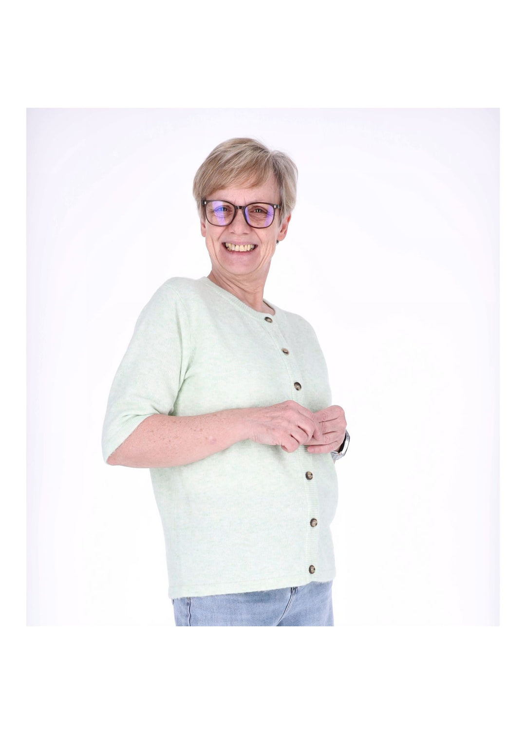 Strickjacke Damen Kurzarm