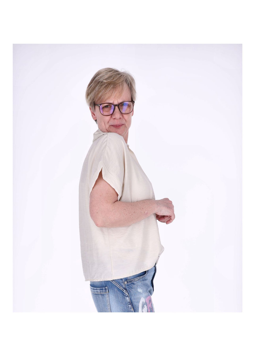 Splash of Color Damen T-Shirt Hemdkragen
