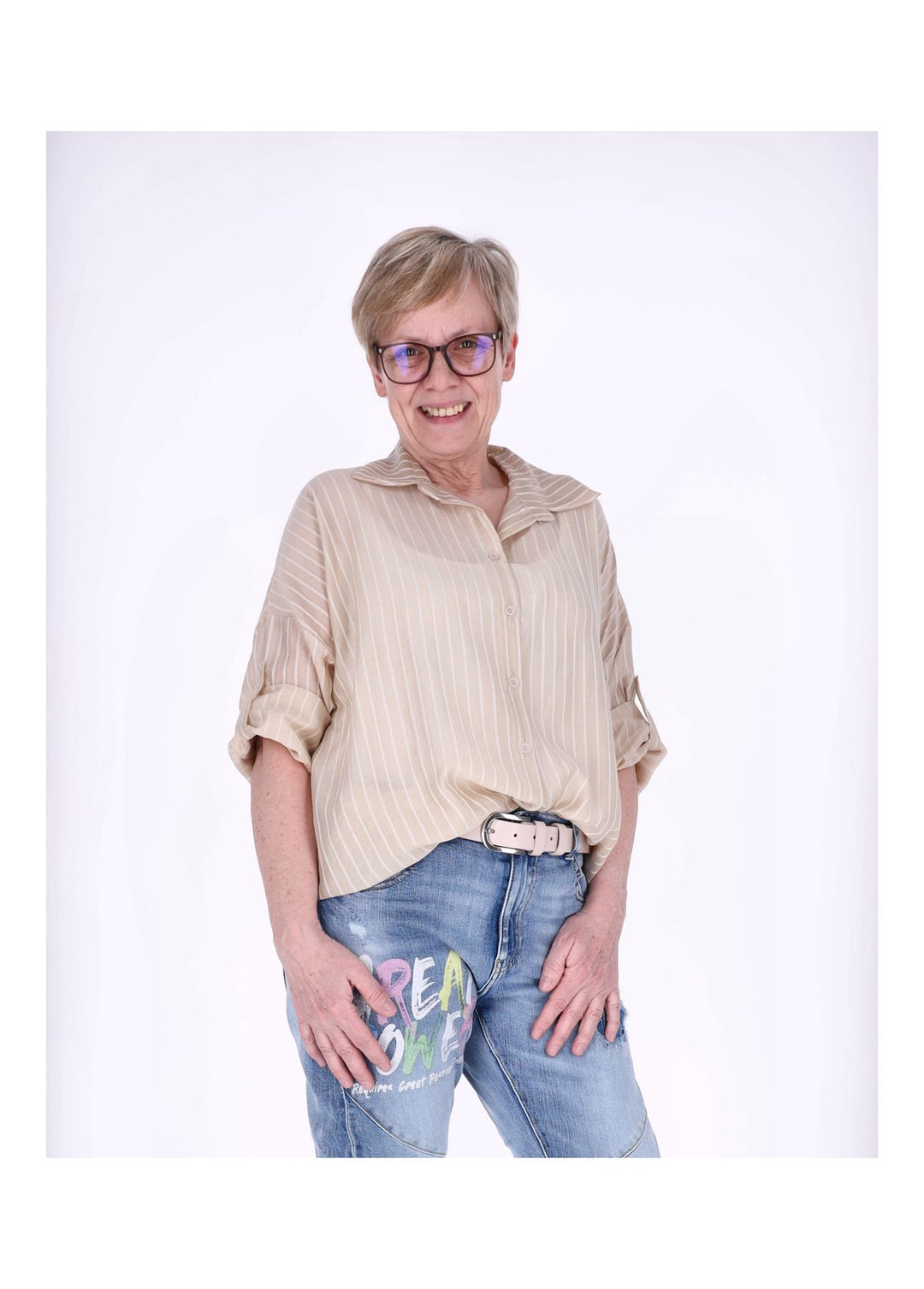 Bluse Damen Nadelstreifen