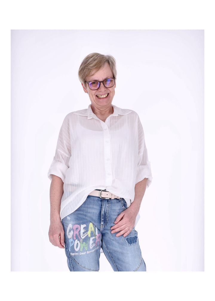 Bluse Damen Nadelstreifen