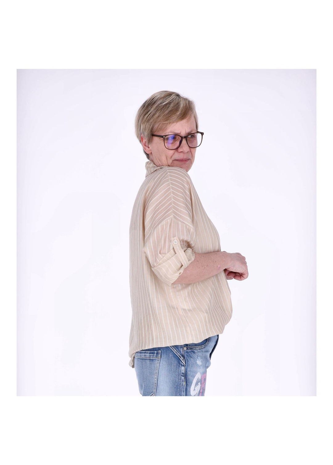 Bluse Damen Nadelstreifen