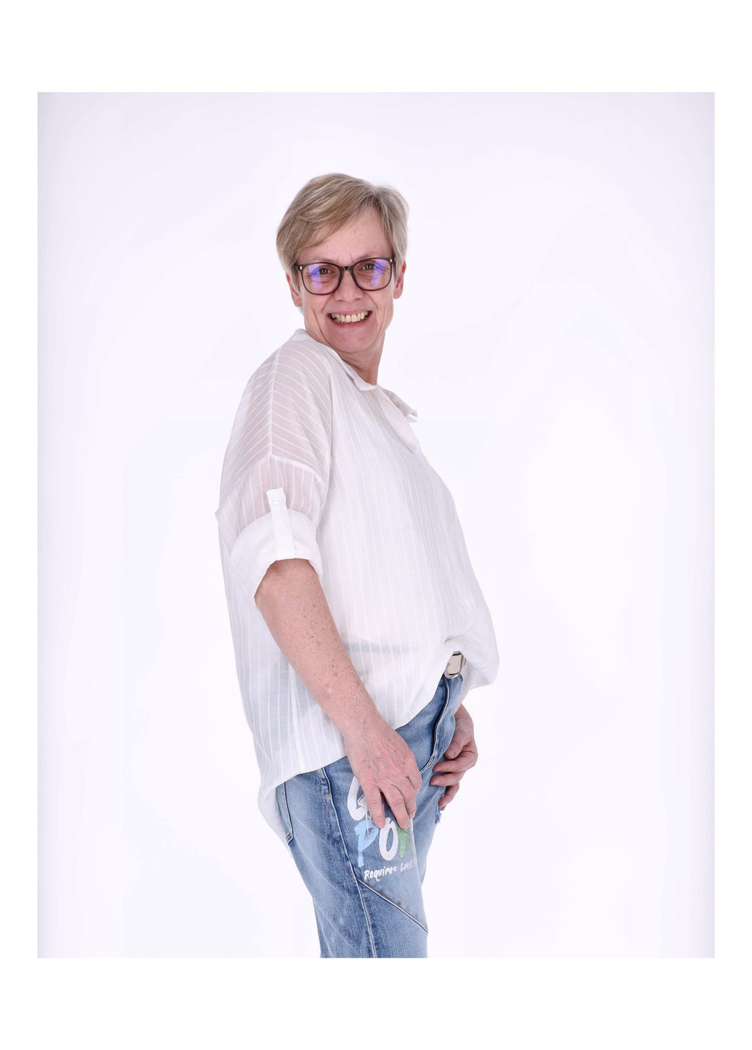 Bluse Damen Nadelstreifen