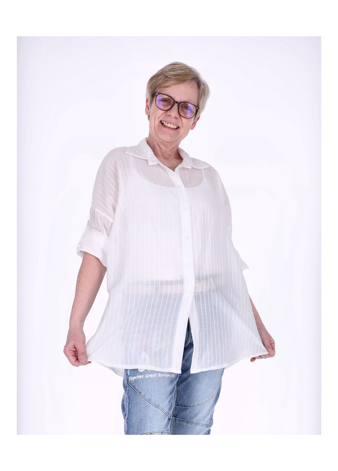 Bluse Damen Nadelstreifen