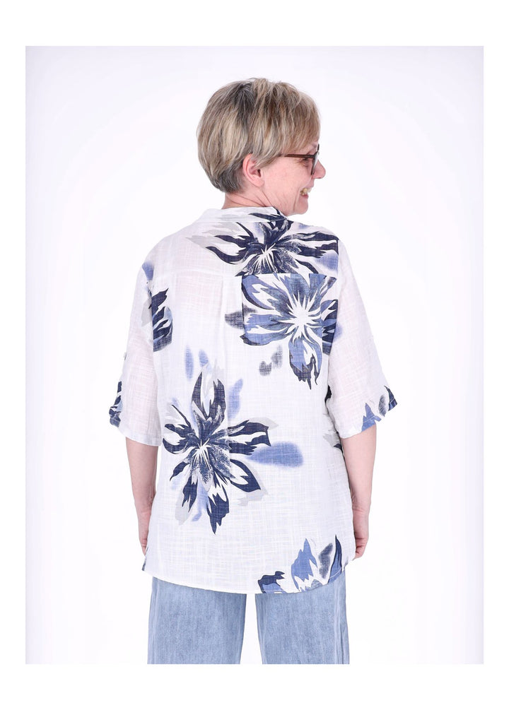 Blusenshirt Damen 3/4 Krempelarm AOP