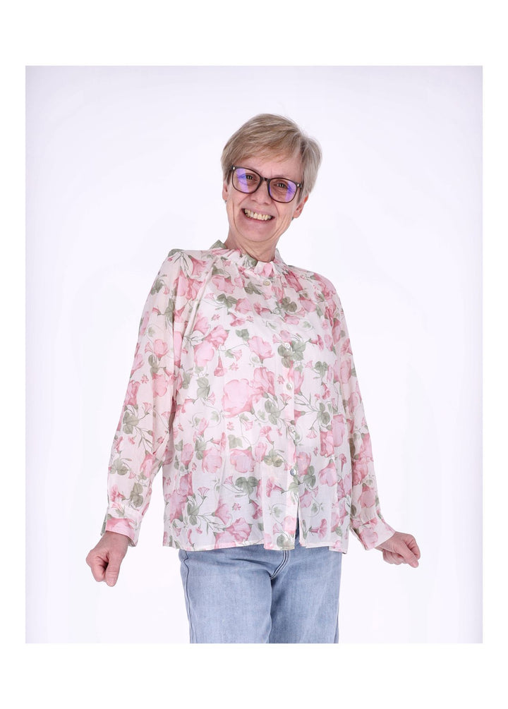 Bluse Damen BW Blumenprint Rüschen