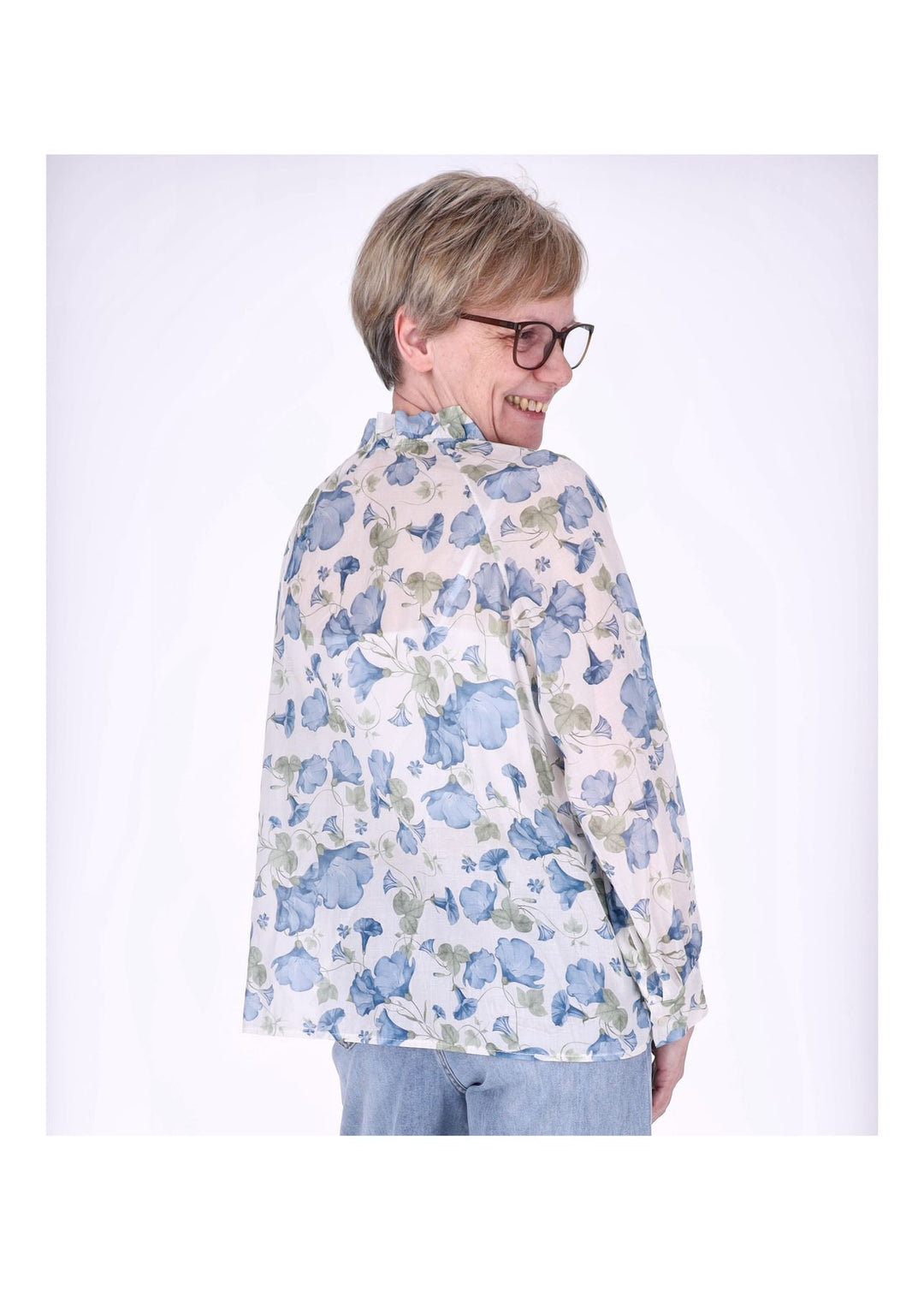 Bluse Damen BW Blumenprint Rüschen