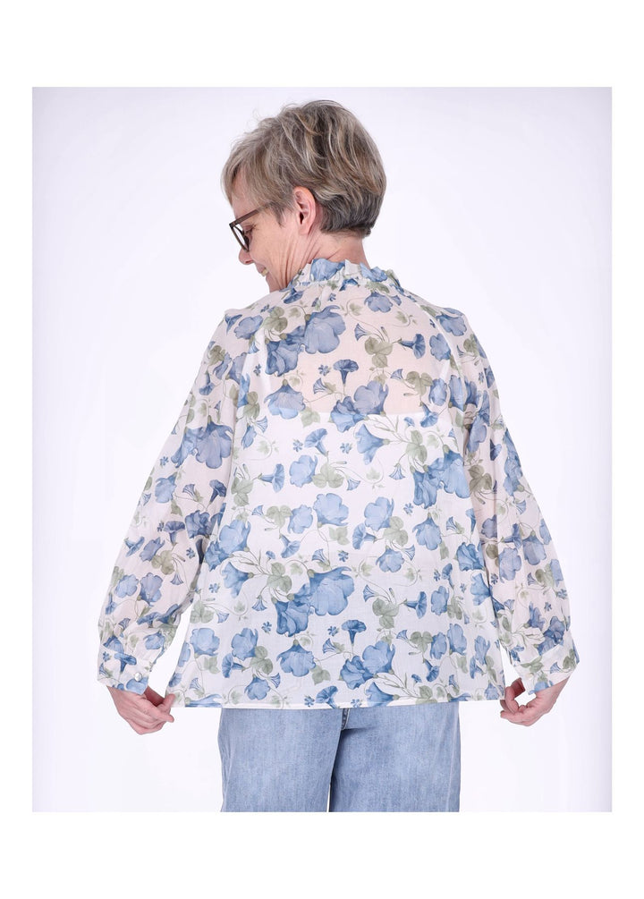 Bluse Damen BW Blumenprint Rüschen