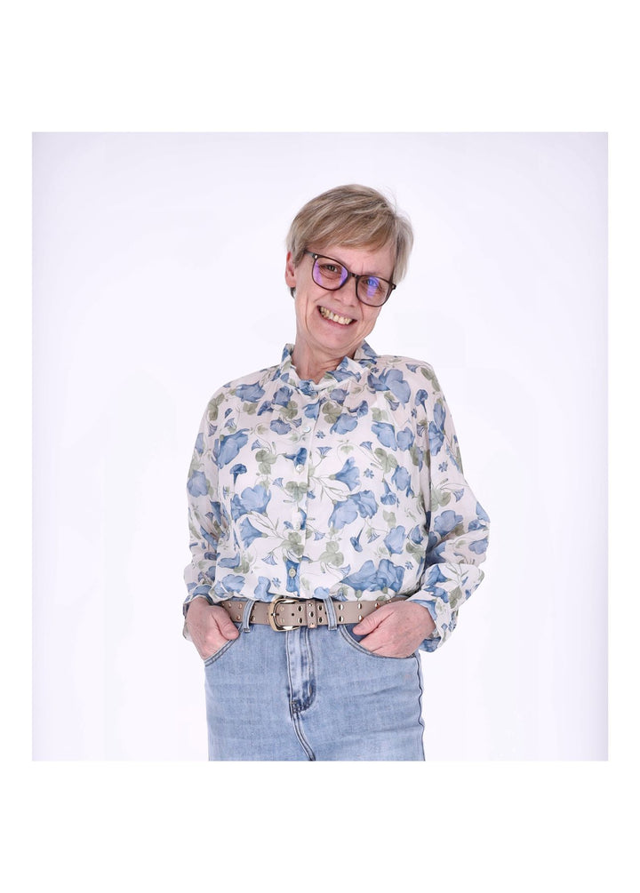 Bluse Damen BW Blumenprint Rüschen